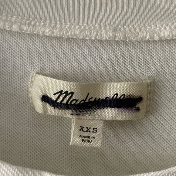 *Flaw-Ink Spot* Madewell NWT Side-Cinch Muscle Tee Size XXS in Lighthouse - Picture 7 of 11